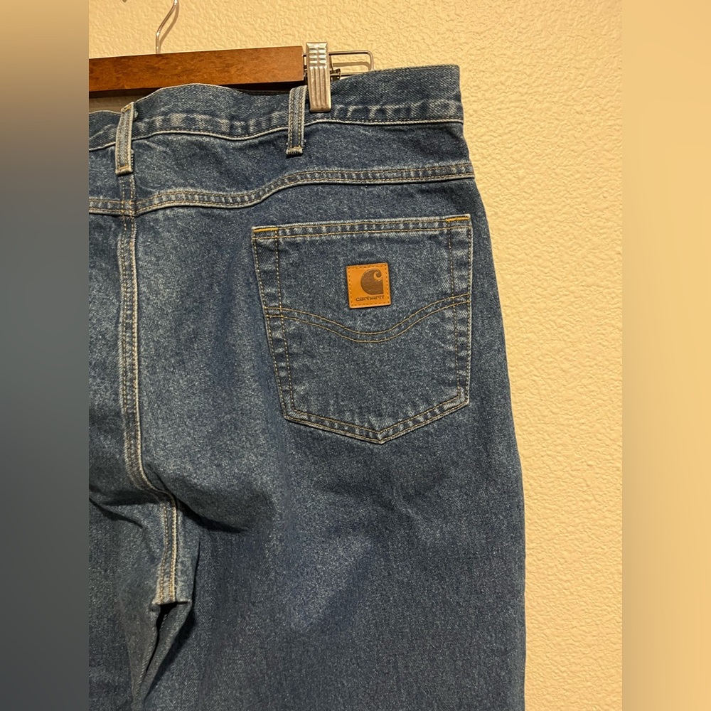 Carhartt Mens Relaxed Fit Tapered Leg 100% Cotton Denim Jeans 40X38 - Picture 10 of 12